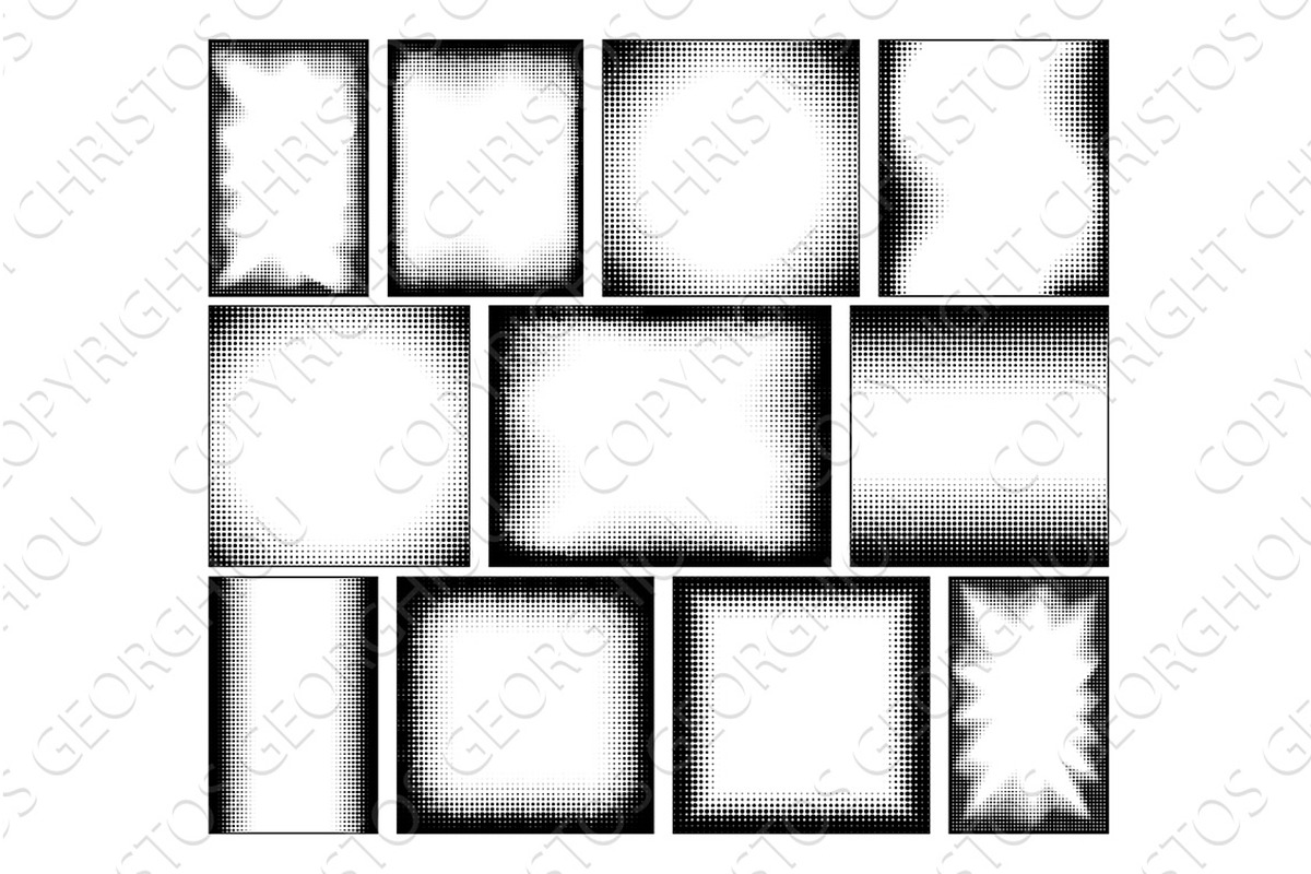 Retro Pop Art Half Tone Border, a Texture Illustration by Christos Georghiou