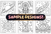 Bold Easy Trippy & Groovy Coloring, an Object Illustration by Craftsbeefy (Thumbnail 2 of 4)
