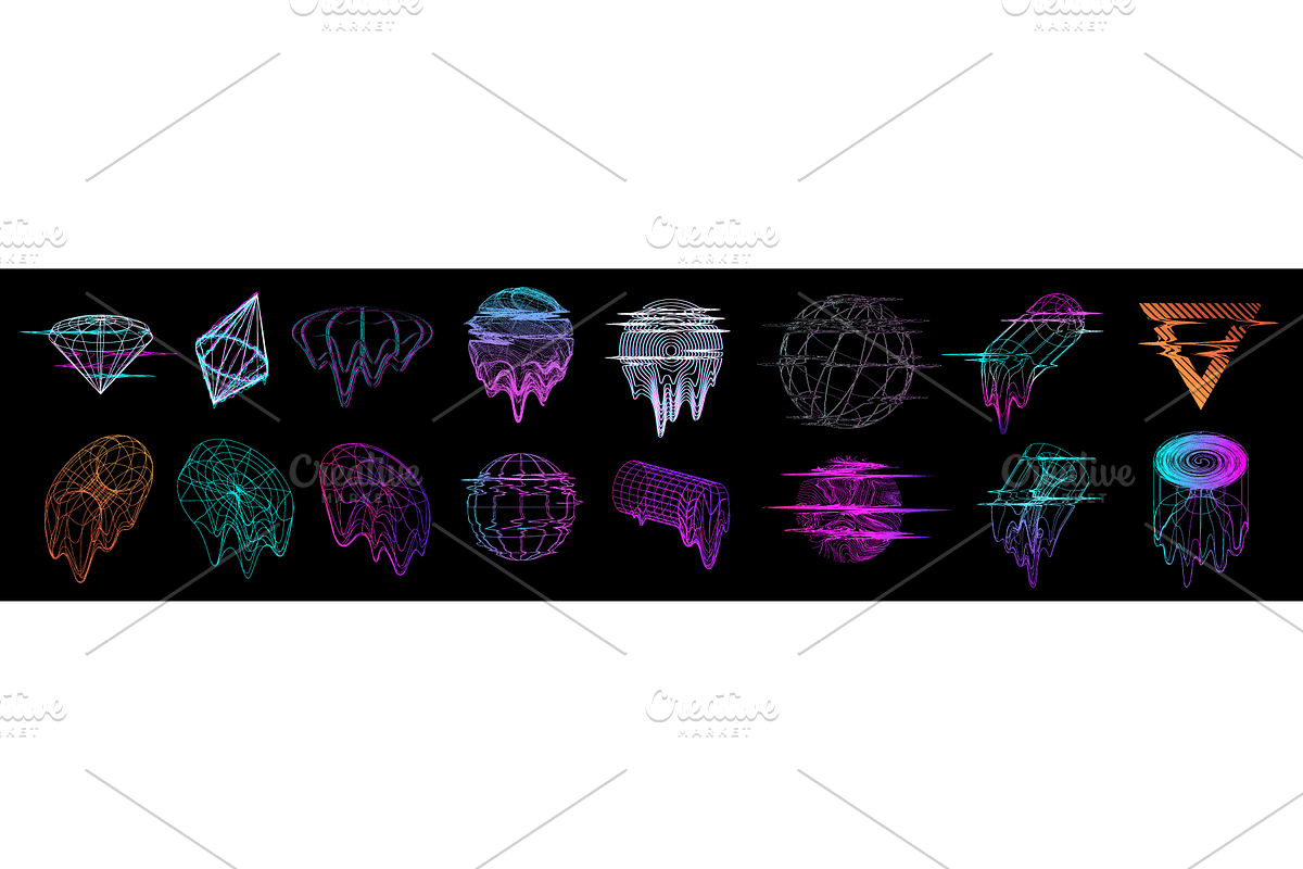 Glitch trendy shapes collection, an Illustration by SergeyBitos (Photo 3 of 6)