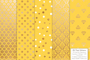 Sunshine Gold Foil Digital Papers, a Pattern Graphic by Amanda Ilkov (Thumbnail 3 of 4)