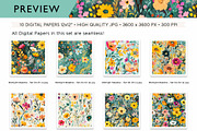 Abstract Flowers Digital Paper Set, a Pattern Graphic by Maishop (Thumbnail 4 of 4)