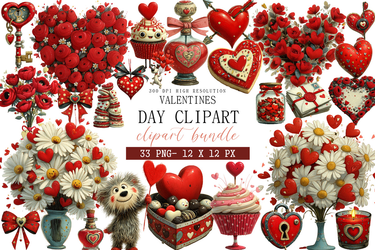 Valentine’s Day Clipart, an Illustration by DreamArtGraphic (Photo 1 of 4)