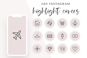 200 Instagram Story Highlight Icons, a Social Media Template by Blog&Glow (Thumbnail 1 of 4)