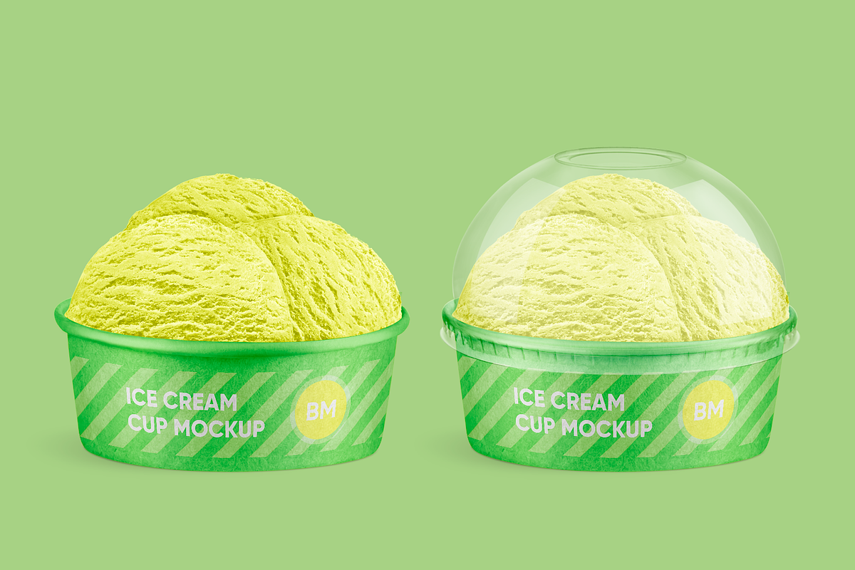 Ice cream cup mockup set, a Cups & Container Mockup by BlackMockup (Photo 9 of 10)