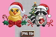 Christmas Animal Embroidery Clipart, a Seasonal Illustration by protabsorkar11 (Thumbnail 5 of 10)
