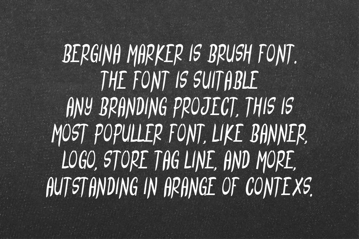 Bergina Marker Font, a Handwritten Font by QR Design Studio (Photo 2 of 6)