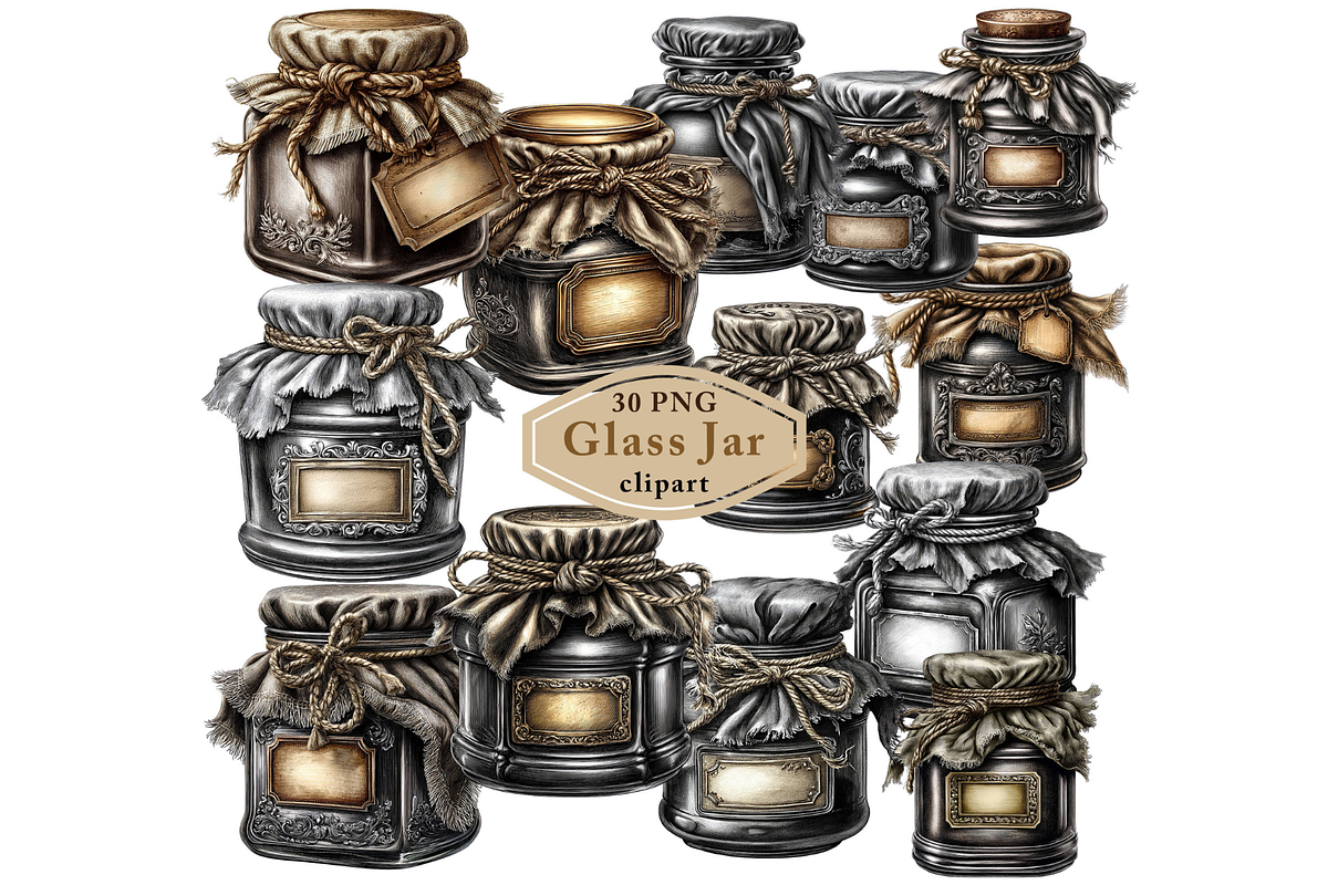 Glass Jar Clipart PNG, an Illustration by Memories By Lea (Photo 1 of 8)