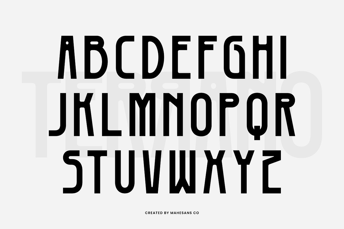 Terrano - Display Sans Serif Font, a Sans Serif Font by Mahesans Co (Photo 11 of 12)
