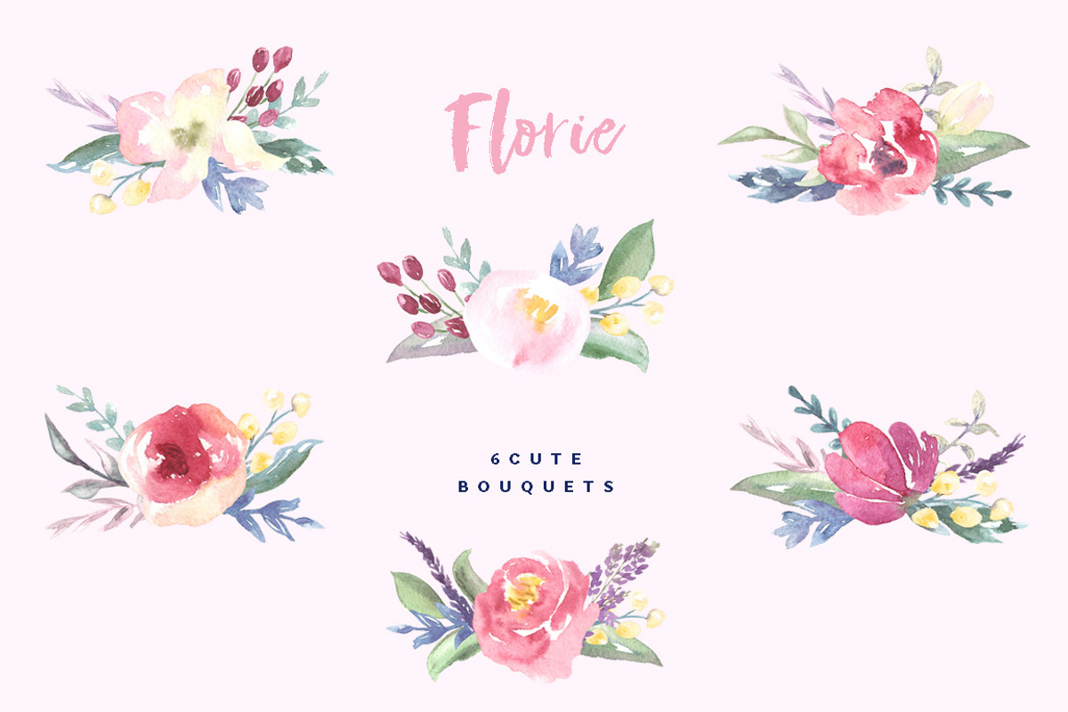 Florie Watercolor Design Kit, an Illustration by KitsPix (Photo 2 of 11)