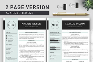 2 Page Resume Template CV Template