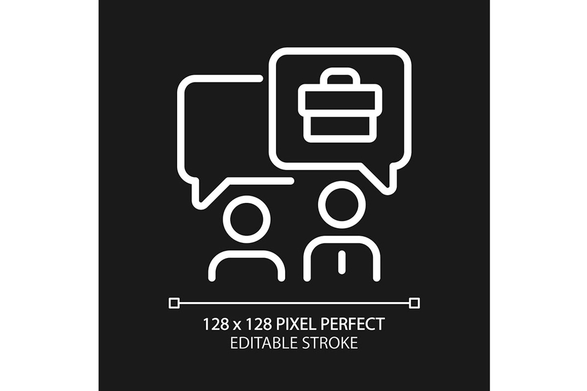 Job interview pixel perfect white, an Icon by IMG Visuals