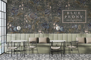 Pattern "Blue peony"