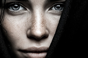 Close-up of a woman with striking, a Person Photo by MistyDay