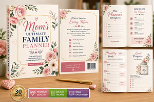 Mom’s Ultimate Family Planner, a Stationery Template by Designmela01