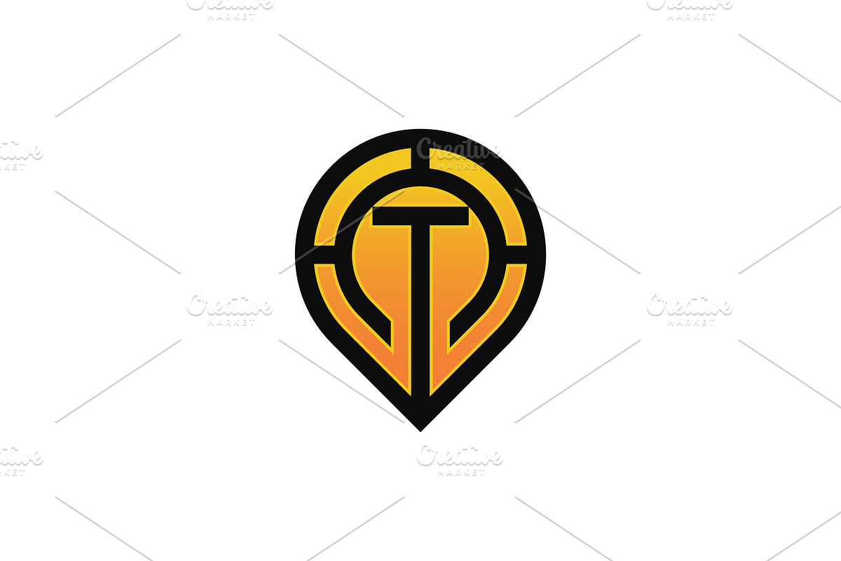 letter T pin location map logo, a Branding & Logo Template by Rasagama Studio