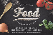 Food Typography PSD Actions, an Action Add-On by Designdell (Thumbnail 1 of 6)