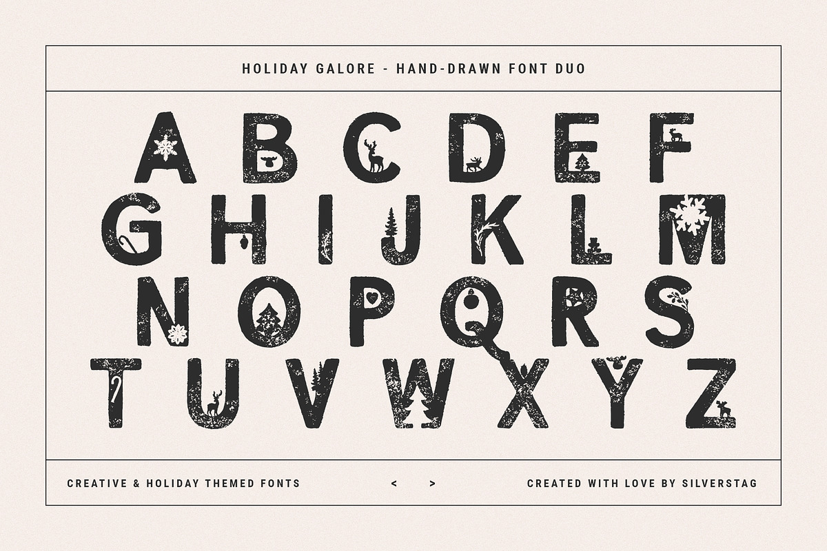 Holiday Galore - Hand-Drawn Font Duo, a Sans Serif Font by SilverStag Type Foundry (Photo 30 of 39)