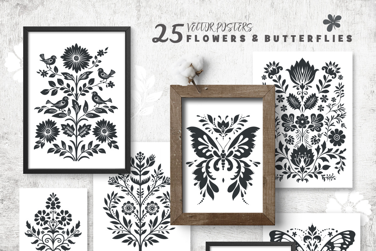 100 Folk Art vector linocut prints, an Object Graphic by DariSmartArt (Photo 5 of 16)
