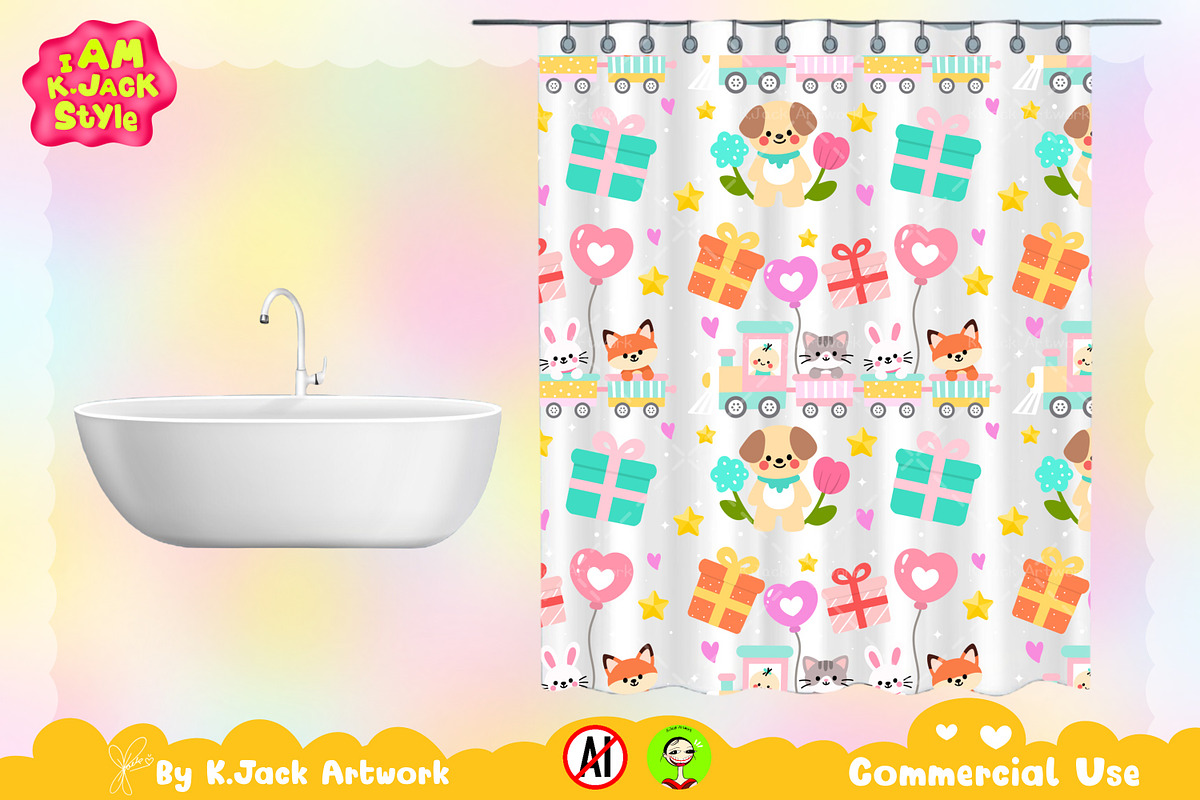 Baby Shower Train Adventure Seamless, a Background Graphic by K.JackArtwork (Photo 6 of 8)