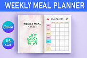 Weekly Meal Planner Canva, a Stationery Template by Designmela01 (Thumbnail 1 of 3)