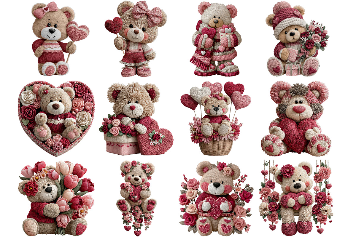 Whimsical Valentine Teddy Bear, an Illustration by DreamArtGraphic (Photo 3 of 4)