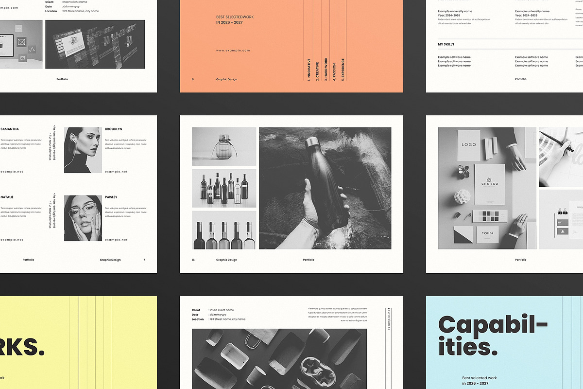 Graphic Design Portfolio Template, a Brochure Template by Studio Monova (Photo 2 of 12)