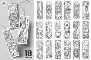Secret Library Coloring Bookmark Set, an Illustration by Actual Pixel