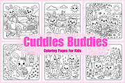 Cuddles Buddies Coloring Pages, an Animal Illustration by Coco Bloom (Thumbnail 1 of 3)