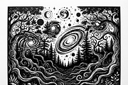50 Mystical Galaxy Forest Silhouette, a Technology Illustration by Amazin_art (Thumbnail 30 of 41)