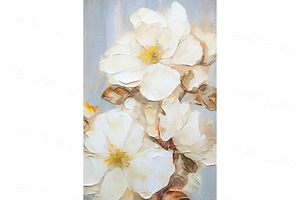 Set Interior Floral Artwork Impasto