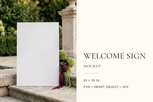24x36 Wedding Welcome Sign Mockup