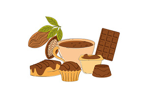 Sweet cocoa mix layout. Vector