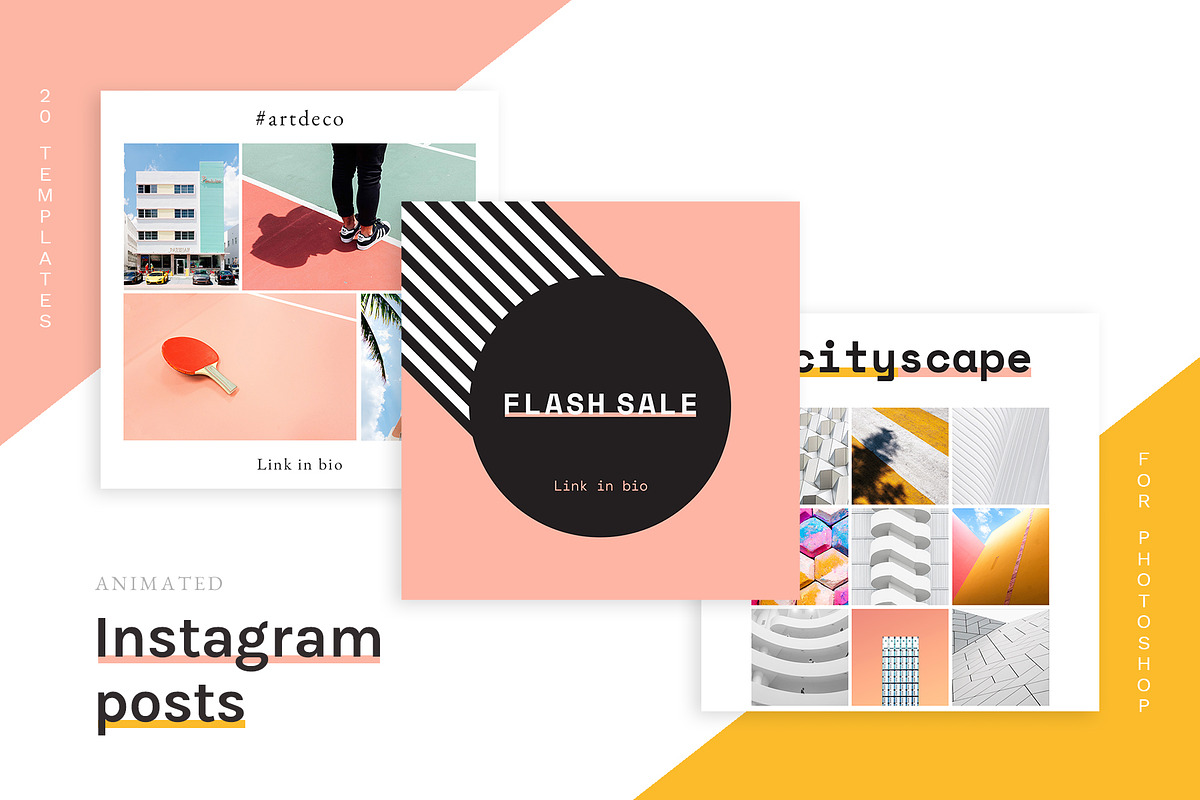Animated Instagram Post templates, a Social Media Template by dookit studio (Photo 1 of 8)