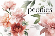 Peonies - floral collection, an Illustration by ollalya (Thumbnail 1 of 7)