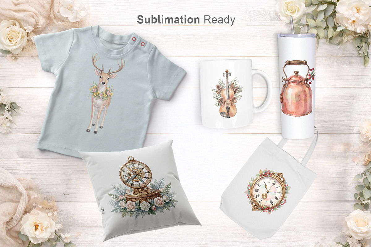 Victorian Christmas Sublimation, a Decorative Illustration by Artnoy (Photo 6 of 8)