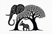 Silhouette of a Cute Elephant vector, an Illustration by Amazin_art (Thumbnail 21 of 21)