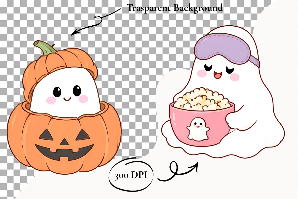 Halloween Ghost Clipart Spooky Boo, a Seasonal Illustration by SugarCloudStudioArt (Photo 2 of 6)