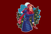 Christmas Pin-up girl, an Illustration by Ira Cvetnaya (Thumbnail 5 of 5)