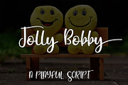 Jolly Bobby, a Script Font by Kristy Hatswell (Thumbnail 1 of 9)