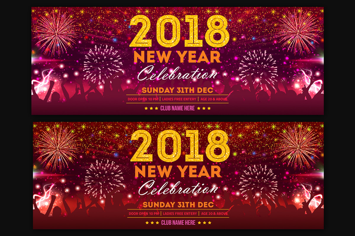 New Year Facebook Cover, a Social Media Template by Creative  designer (Photo 2 of 7)