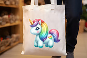 Rainbow Unicorn Watercolor Clipart, an Illustration by Rose Art (Thumbnail 6 of 7)