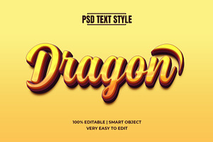 Dragon 3D Text Effect PSD Mockup