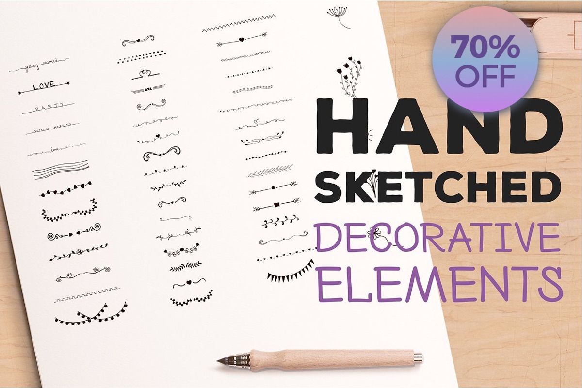 Hand Sketched Elements, a Decorative Illustration by Design Shop (Photo 1 of 6)