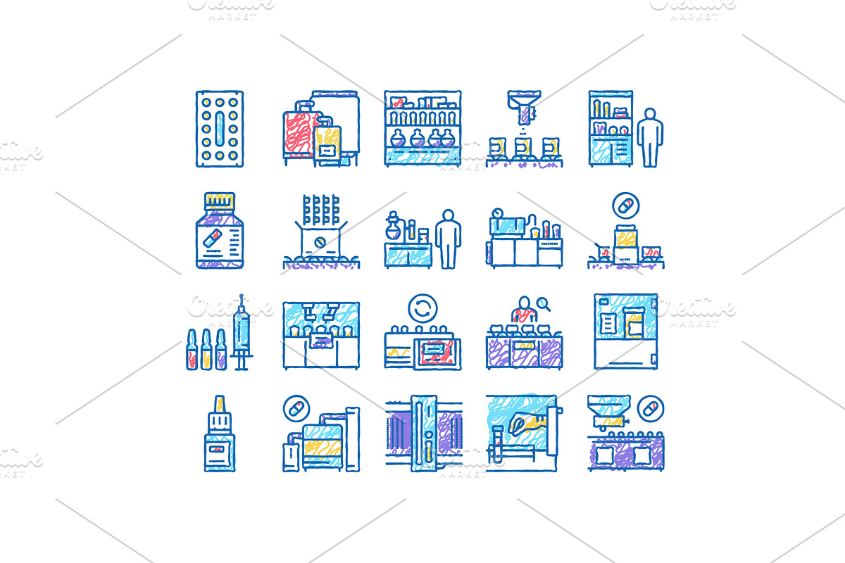 Medical Drugs Production Factory, an Object Illustration by pikepicture