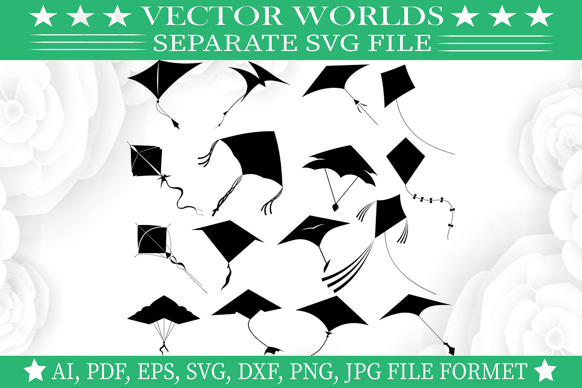 Flying Kite SVG, Flying Kite SVG, an Object Graphic by VectorWorlds