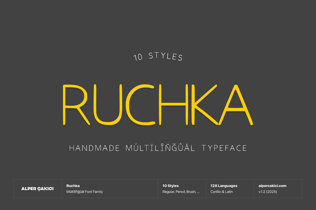 Ruchka Handmade Cyrillic Font Family, a Script Font by alpercakici (Photo 1 of 10)