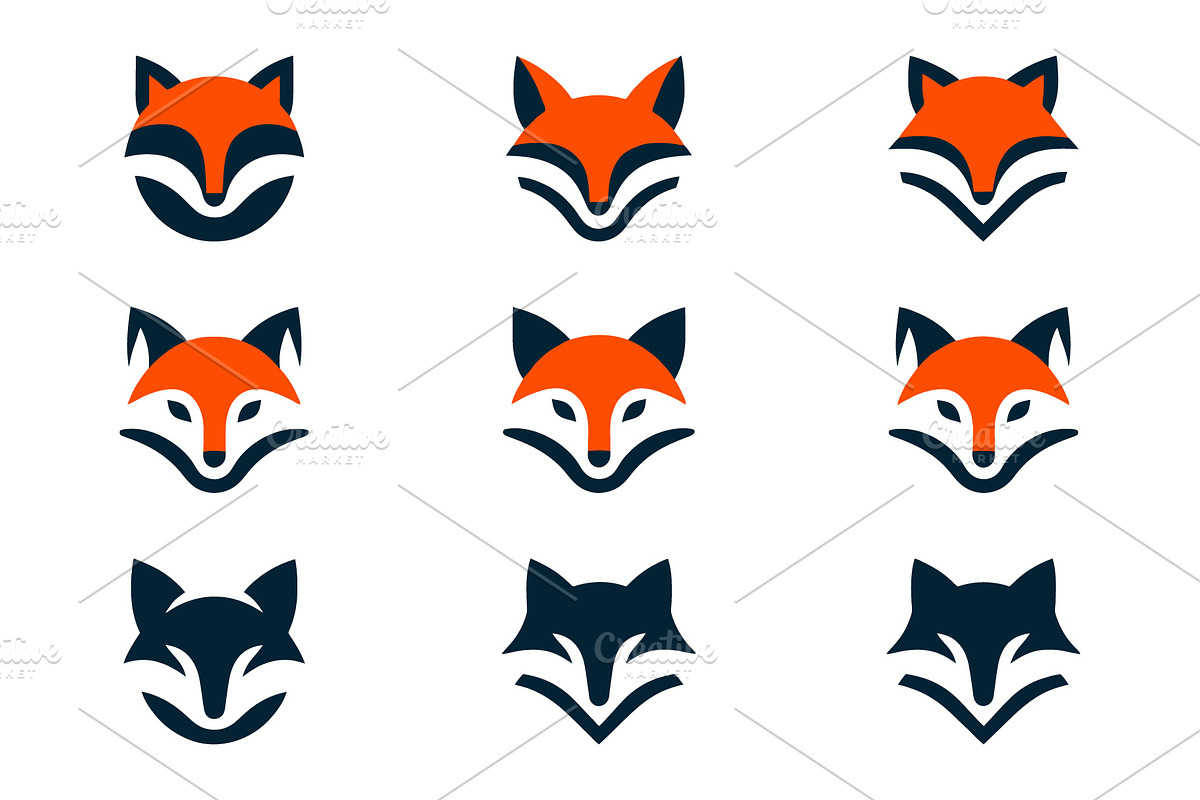 Sleek Fox Head Logos, a Branding & Logo Template by Vectorium Studio