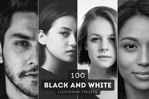 100 Black & White Lightroom Presets, an Action Add-On by RamsaGraphi