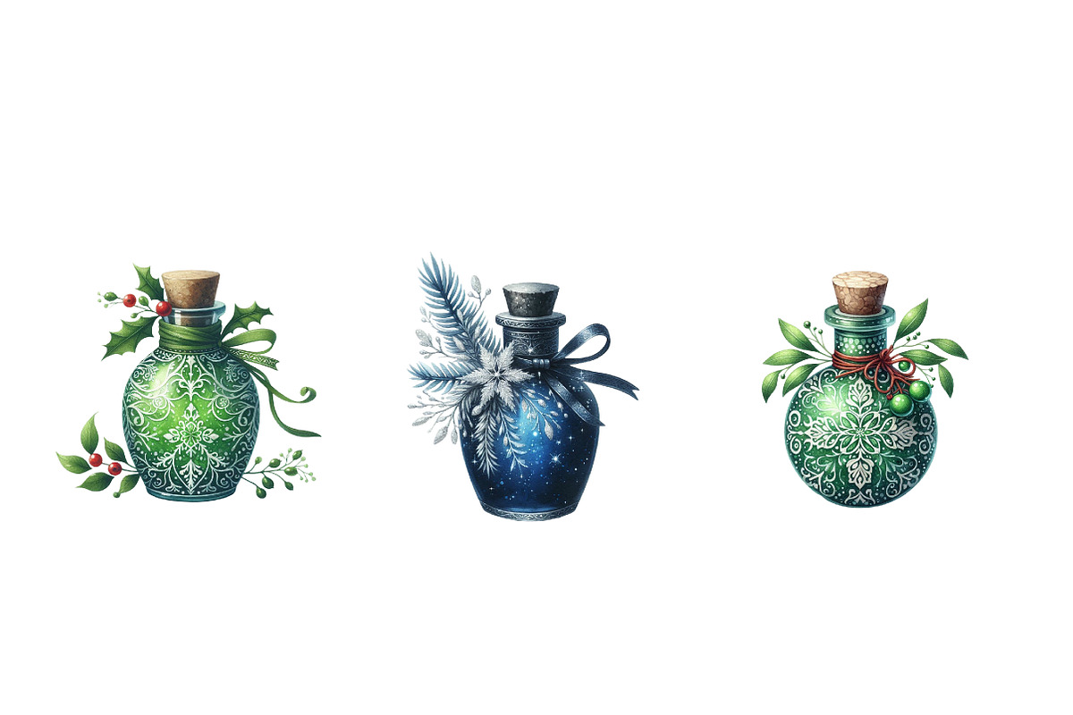 Watercolor Christmas Potions Clipart, an Illustration by Designworld (Photo 5 of 5)