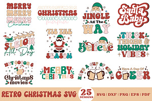 Retro Christmas SVG Bundle